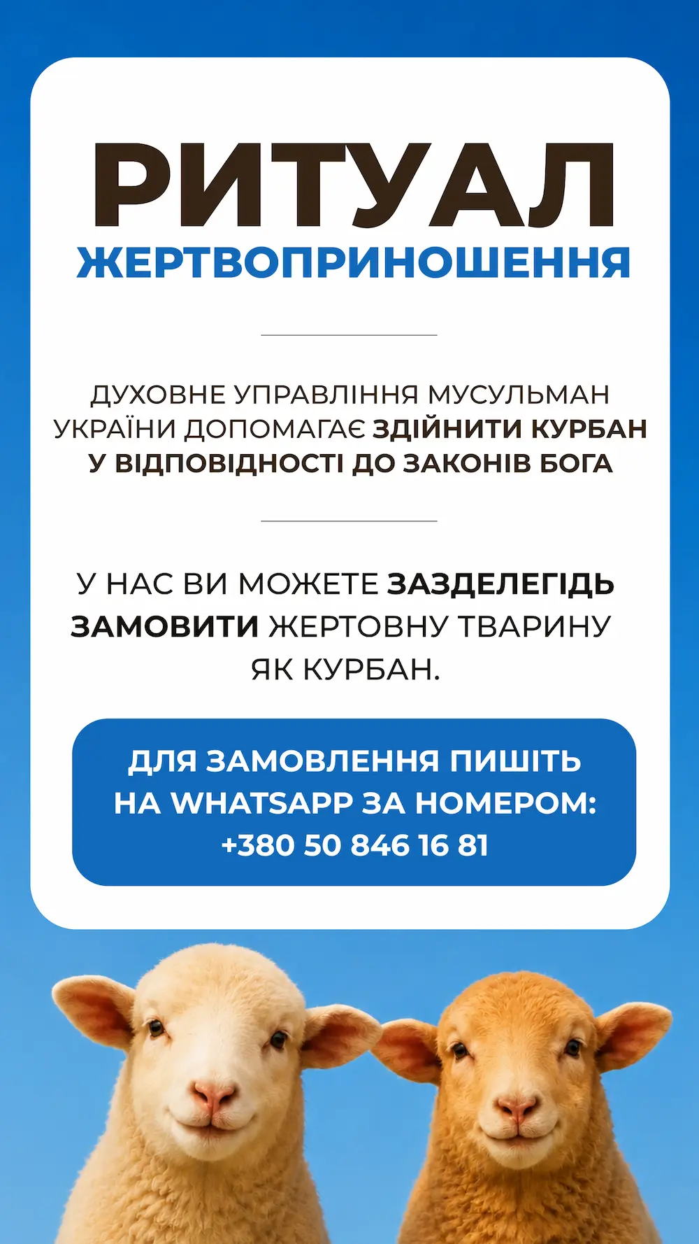 Хочете зробити курбан (ритуал жертвоприношення)?